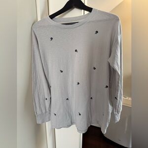 Aerie EUC Light Gray Long Sleeve Top/ small